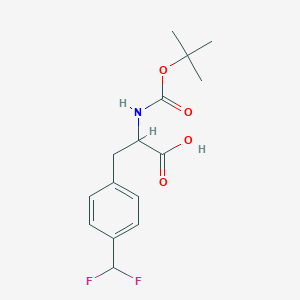 molecular formula C15H19F2NO4 B2519024 CC(C)(C)OC(=O)NC(Cc1ccc(cc1)C(F)F)C(O)=O CAS No. 1654773-70-2