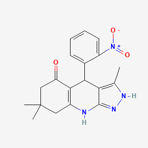 3,7,7-trimethyl-4-(2-nitrophenyl)-6,7,8,9-tetrahydro-1H-pyrazolo[3,4-b]quinolin-5(4H)-one