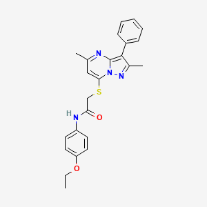 molecular formula C24H24N4O2S B2519027 2-((2,5-dimethyl-3-phenylpyrazolo[1,5-a]pyrimidin-7-yl)thio)-N-(4-ethoxyphenyl)acetamide CAS No. 850750-06-0