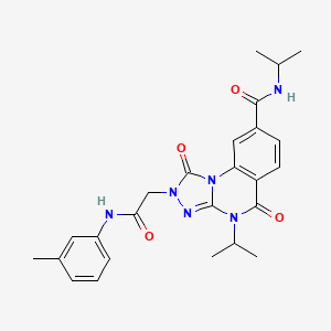 molecular formula C25H28N6O4 B2519030 N,4-二异丙基-1,5-二氧代-2-(2-氧代-2-(间甲苯胺基)乙基)-1,2,4,5-四氢-[1,2,4]三唑并[4,3-a]喹唑啉-8-甲酰胺 CAS No. 1105229-94-4