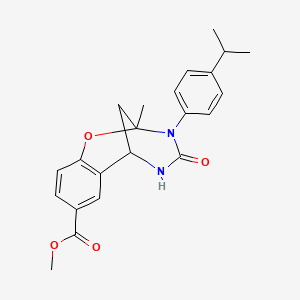 methyl 3-(4-isopropylphenyl)-2-methyl-4-oxo-3,4,5,6-tetrahydro-2H-2,6-methanobenzo[g][1,3,5]oxadiazocine-8-carboxylate