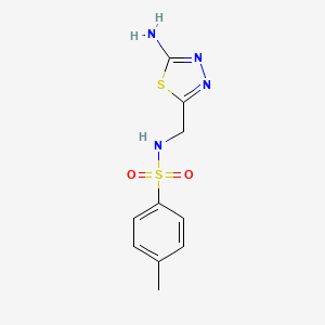 molecular formula C10H12N4O2S2 B2519049 N-[(5-amino-1,3,4-thiadiazol-2-yl)methyl]-4-methylbenzenesulfonamide CAS No. 313952-75-9