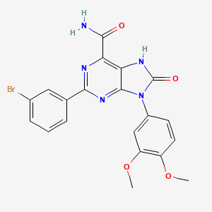 2-(3-bromophenyl)-9-(3,4-dimethoxyphenyl)-8-oxo-8,9-dihydro-7H-purine-6-carboxamide