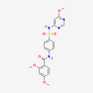 molecular formula C20H20N4O6S B2519051 2,4-dimethoxy-N-(4-(N-(6-methoxypyrimidin-4-yl)sulfamoyl)phenyl)benzamide CAS No. 303035-56-5