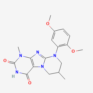 molecular formula C18H21N5O4 B2519052 9-(2,5-dimethoxyphenyl)-1,7-dimethyl-7,8-dihydro-6H-purino[7,8-a]pyrimidine-2,4-dione CAS No. 887695-95-6