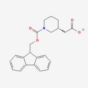 molecular formula C22H23NO4 B2519057 (R)-(1-Fmoc-piperidin-3-yl)acetic acid CAS No. 1217739-96-2; 912940-89-7