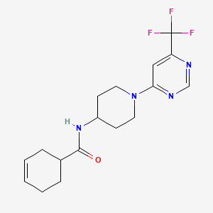 molecular formula C17H21F3N4O B2519058 N-(1-(6-(三氟甲基)嘧啶-4-基)哌啶-4-基)环己-3-烯甲酰胺 CAS No. 2034597-35-6