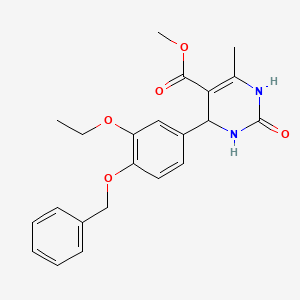 molecular formula C22H24N2O5 B2519078 Methyl 4-(4-(benzyloxy)-3-ethoxyphenyl)-6-methyl-2-oxo-1,2,3,4-tetrahydropyrimidine-5-carboxylate CAS No. 361171-90-6