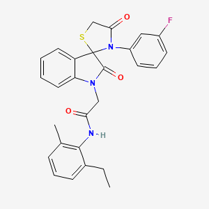 N-(2-ethyl-6-methylphenyl)-2-(3'-(3-fluorophenyl)-2,4'-dioxospiro[indoline-3,2'-thiazolidin]-1-yl)acetamide