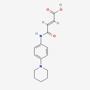 molecular formula C15H18N2O3 B2519087 (E)-4-oxo-4-((4-(piperidin-1-yl)phenyl)amino)but-2-enoic acid CAS No. 314278-98-3