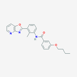 molecular formula C24H23N3O3 B251909 3-butoxy-N-(2-methyl-3-[1,3]oxazolo[4,5-b]pyridin-2-ylphenyl)benzamide 