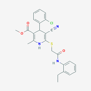 Methyl 4-(2-chlorophenyl)-5-cyano-6-[2-(2-ethylanilino)-2-oxoethyl]sulfanyl-2-methyl-1,4-dihydropyridine-3-carboxylate