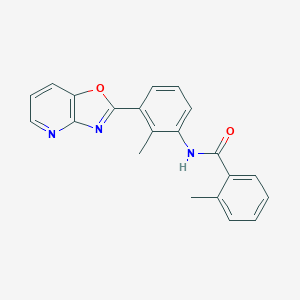 molecular formula C21H17N3O2 B251910 2-methyl-N-(2-methyl-3-[1,3]oxazolo[4,5-b]pyridin-2-ylphenyl)benzamide 