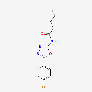 N-(5-(4-bromophenyl)-1,3,4-oxadiazol-2-yl)pentanamide