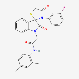 molecular formula C26H22FN3O3S B2519106 N-(2,4-dimethylphenyl)-2-(3'-(3-fluorophenyl)-2,4'-dioxospiro[indoline-3,2'-thiazolidin]-1-yl)acetamide CAS No. 894551-84-9