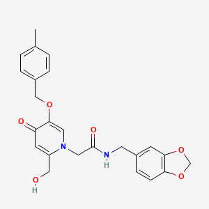 N-(benzo[d][1,3]dioxol-5-ylmethyl)-2-(2-(hydroxymethyl)-5-((4-methylbenzyl)oxy)-4-oxopyridin-1(4H)-yl)acetamide