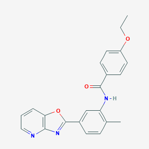 molecular formula C22H19N3O3 B251911 4-Ethoxy-N-(2-methyl-5-oxazolo[4,5-b]pyridin-2-yl-phenyl)-benzamide 