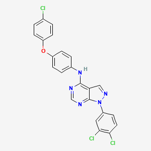 molecular formula C23H14Cl3N5O B2519110 N-[4-(4-氯苯氧基)苯基]-1-(3,4-二氯苯基)-1H-吡唑并[3,4-d]嘧啶-4-胺 CAS No. 890897-59-3