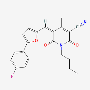 (5Z)-1-butyl-5-{[5-(4-fluorophenyl)furan-2-yl]methylidene}-4-methyl-2,6-dioxo-1,2,5,6-tetrahydropyridine-3-carbonitrile