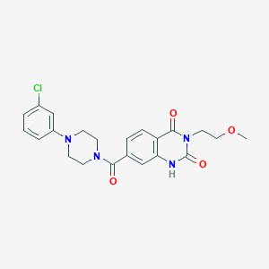 7-[4-(3-chlorophenyl)piperazine-1-carbonyl]-3-(2-methoxyethyl)-1H-quinazoline-2,4-dione