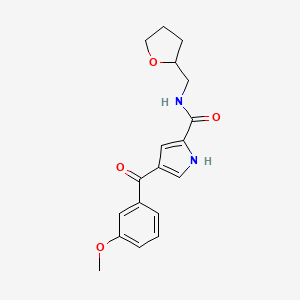molecular formula C18H20N2O4 B2519129 4-(3-methoxybenzoyl)-N-(tetrahydro-2-furanylmethyl)-1H-pyrrole-2-carboxamide CAS No. 478078-91-0