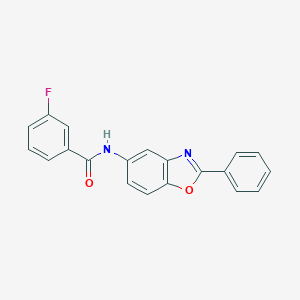 molecular formula C20H13FN2O2 B251913 3-fluoro-N-(2-phenyl-1,3-benzoxazol-5-yl)benzamide 
