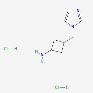 molecular formula C8H15Cl2N3 B2519136 3-((1H-Imidazol-1-yl)methyl)cyclobutan-1-amine dihydrochloride CAS No. 2229193-55-7