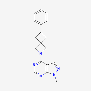 molecular formula C18H19N5 B2519137 1-Methyl-4-(6-phenyl-2-azaspiro[3.3]heptan-2-yl)pyrazolo[3,4-d]pyrimidine CAS No. 2380062-49-5