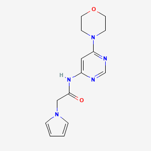 molecular formula C14H17N5O2 B2519140 N-(6-吗啉嘧啶-4-基)-2-(1H-吡咯-1-基)乙酰胺 CAS No. 1421477-69-1