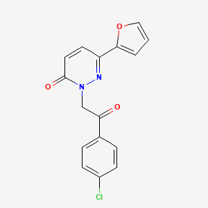 molecular formula C16H11ClN2O3 B2519141 2-(2-(4-氯苯基)-2-氧代乙基)-6-(呋喃-2-基)吡哒嗪-3(2H)-酮 CAS No. 879055-32-0