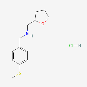 molecular formula C13H20ClNOS B2519143 (4-Methylsulfanyl-benzyl)-(tetrahydro-furan-2-ylmethyl)-amine hydrochloride CAS No. 1049773-48-9