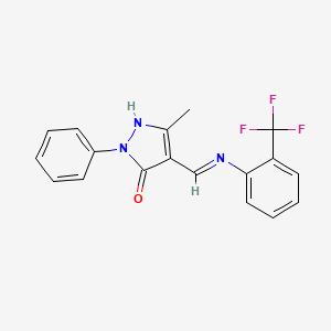 (4Z)-5-methyl-2-phenyl-4-({[2-(trifluoromethyl)phenyl]amino}methylidene)-2,4-dihydro-3H-pyrazol-3-one