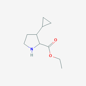 molecular formula C10H17NO2 B2519151 Ethyl 3-cyclopropylpyrrolidine-2-carboxylate CAS No. 2112262-28-7