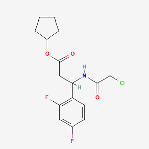 molecular formula C16H18ClF2NO3 B2519154 Cyclopentyl 3-[(2-chloroacetyl)amino]-3-(2,4-difluorophenyl)propanoate CAS No. 2249632-31-1