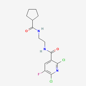 2,6-Dichloro-N-[2-(cyclopentanecarbonylamino)ethyl]-5-fluoropyridine-3-carboxamide