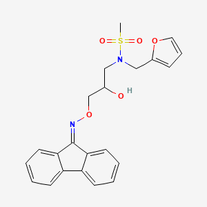 molecular formula C22H22N2O5S B2519159 N-[3-(fluoren-9-ylideneamino)oxy-2-hydroxypropyl]-N-(furan-2-ylmethyl)methanesulfonamide CAS No. 797776-11-5