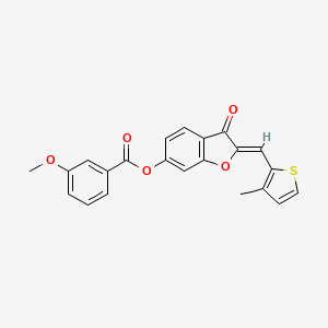 (Z)-2-((3-methylthiophen-2-yl)methylene)-3-oxo-2,3-dihydrobenzofuran-6-yl 3-methoxybenzoate