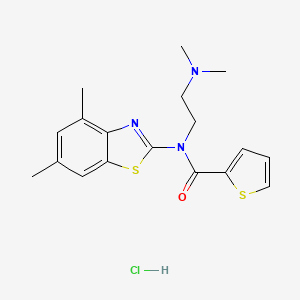 molecular formula C18H22ClN3OS2 B2519162 N-(2-(dimethylamino)ethyl)-N-(4,6-dimethylbenzo[d]thiazol-2-yl)thiophene-2-carboxamide hydrochloride CAS No. 1219163-03-7