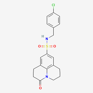 molecular formula C19H19ClN2O3S B2519191 N-(4-氯苄基)-3-氧代-2,3,6,7-四氢-1H,5H-吡啶并[3,2,1-ij]喹啉-9-磺酰胺 CAS No. 896375-49-8