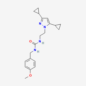 molecular formula C20H26N4O2 B2519194 1-(2-(3,5-dicyclopropyl-1H-pyrazol-1-yl)ethyl)-3-(4-methoxybenzyl)urea CAS No. 1797236-19-1