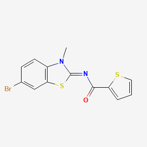 (E)-N-(6-bromo-3-methylbenzo[d]thiazol-2(3H)-ylidene)thiophene-2-carboxamide