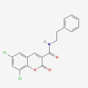 molecular formula C18H13Cl2NO3 B2519212 6,8-dichloro-2-oxo-N-phenethyl-2H-chromene-3-carboxamide CAS No. 325804-50-0