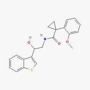 molecular formula C21H21NO3S B2519213 N-(2-(苯并[b]噻吩-3-基)-2-羟乙基)-1-(2-甲氧基苯基)环丙烷甲酰胺 CAS No. 2097916-24-8