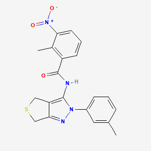 2-methyl-N-[2-(3-methylphenyl)-4,6-dihydrothieno[3,4-c]pyrazol-3-yl]-3-nitrobenzamide