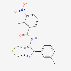 molecular formula C20H18N4O3S B2519215 2-methyl-N-[2-(3-methylphenyl)-2H,4H,6H-thieno[3,4-c]pyrazol-3-yl]-3-nitrobenzamide CAS No. 391866-41-4