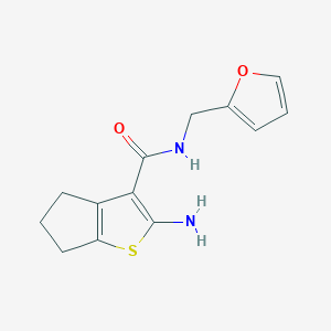 molecular formula C13H14N2O2S B2519218 2-氨基-N-(2-呋喃甲基)-5,6-二氢-4H-环戊[b]噻吩-3-甲酰胺 CAS No. 588692-30-2