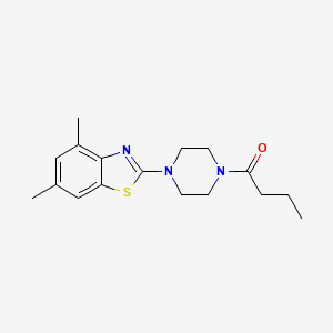molecular formula C17H23N3OS B2519225 1-(4-(4,6-Dimethylbenzo[d]thiazol-2-yl)piperazin-1-yl)butan-1-one CAS No. 897484-49-0