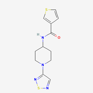 molecular formula C12H14N4OS2 B2519231 N-(1-(1,2,5-thiadiazol-3-yl)piperidin-4-yl)thiophene-3-carboxamide CAS No. 2034517-81-0