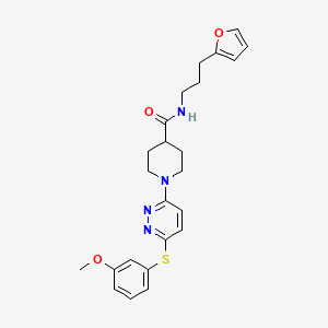 molecular formula C24H28N4O3S B2519236 N-[3-(furan-2-yl)propyl]-1-{6-[(3-methoxyphenyl)sulfanyl]pyridazin-3-yl}piperidine-4-carboxamide CAS No. 1206985-56-9