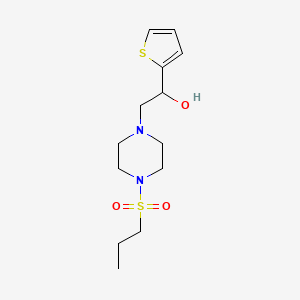 molecular formula C13H22N2O3S2 B2519239 2-(4-(Propylsulfonyl)piperazin-1-yl)-1-(thiophen-2-yl)ethanol CAS No. 1396794-03-8